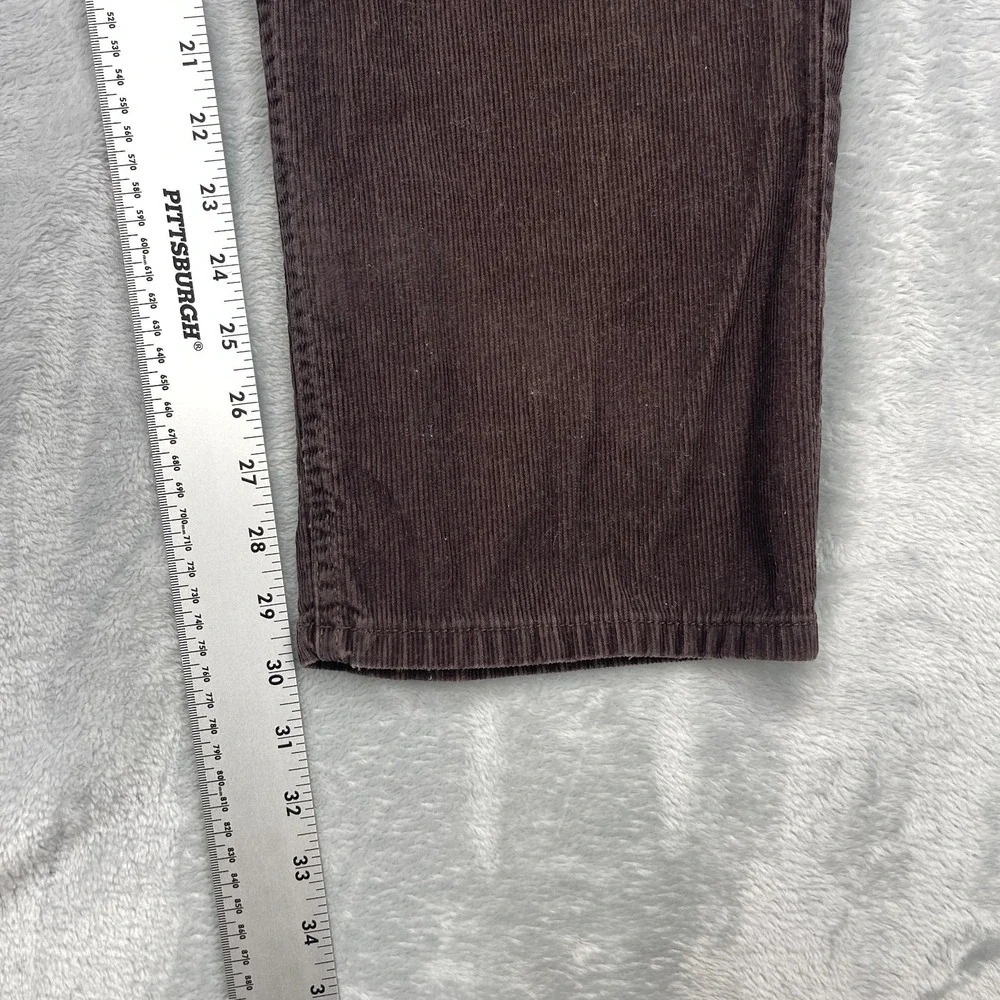 Lands' End Corduroy Pants Mens 36 Brown Low Waist Traditional Fit Tapered‎ Leg